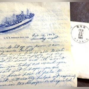 Vintage 1950s Military Letters Home – Ephemera Ship Mail Junk Journal Decor